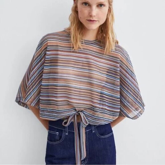 Zara Tops - Zara Trafaluc Mesh Striped Top